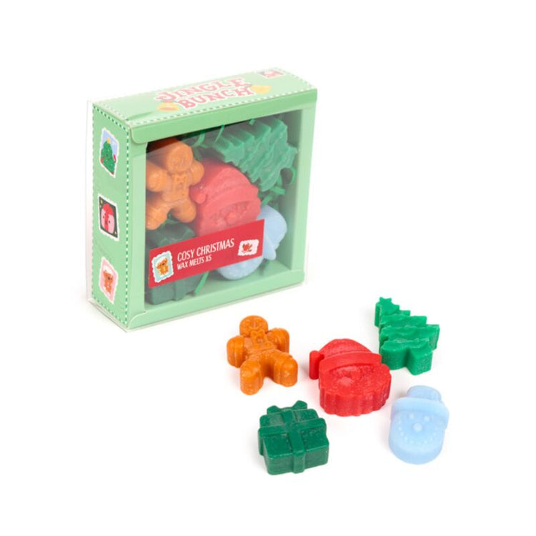 Jingle kerstmis set van 5 gevormde waxmelts