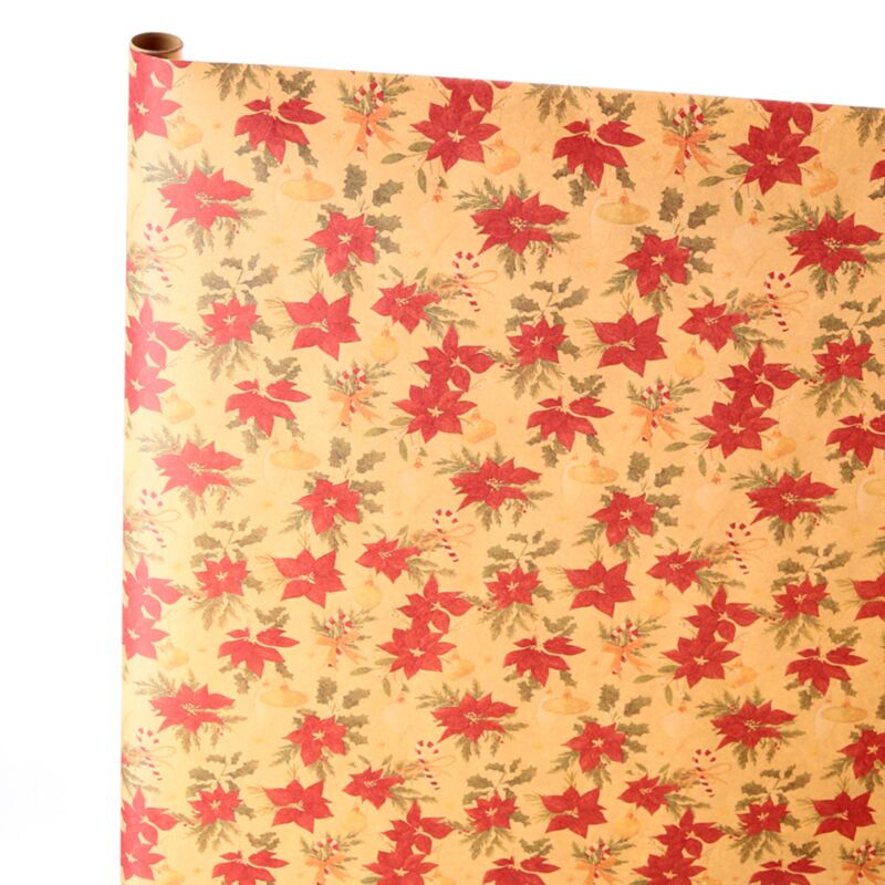 Christmas botanicals 3m cadeaupapier rol