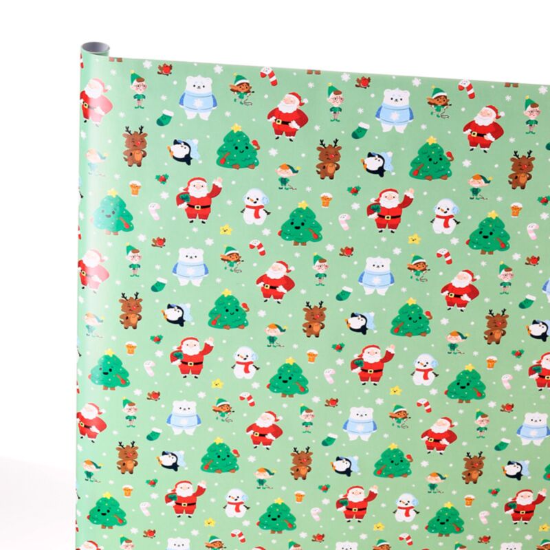 Jingle kerstmis 3m cadeaupapier rol