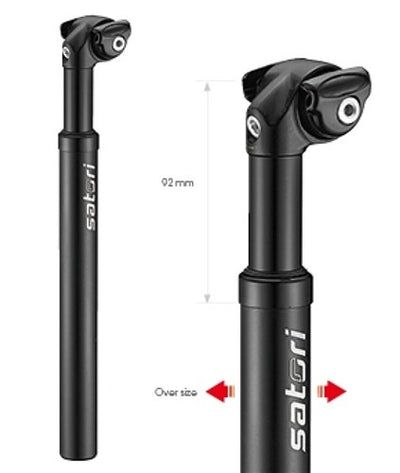 Zadelpen verend Satori Elegance LT Ø27.2mm 350mm - mat zwart