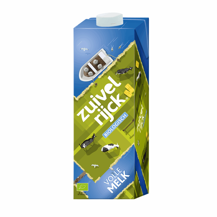 Zuivelrijck biologische volle melk pak (12x 1 liter)