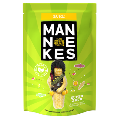 Echte mannekes zure mannekes zakje (25x 100 gr)