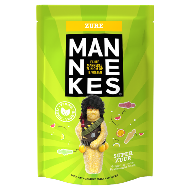 Echte mannekes zure mannekes zakje (25x 100 gr)