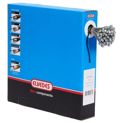 Elvedes rem binnenkabel 2000 mm 1 x 19 draads rvs slick ø1,5mm t-nippel ø7 x 6mm (doos à 100 stuks) - zilver