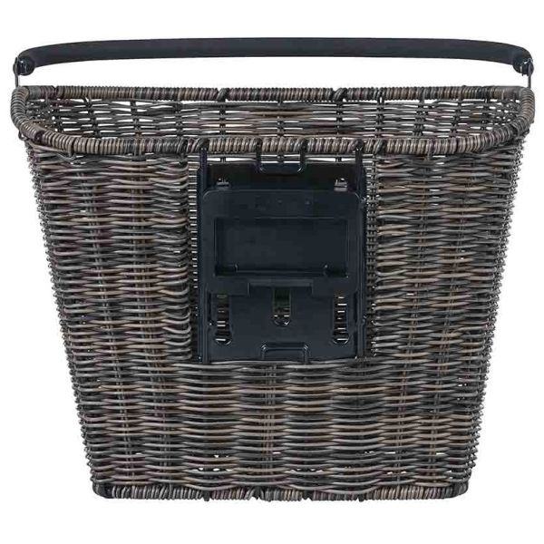 Basil Bremen Rattan Look KF - fietsmand - voorop - donkerbruin