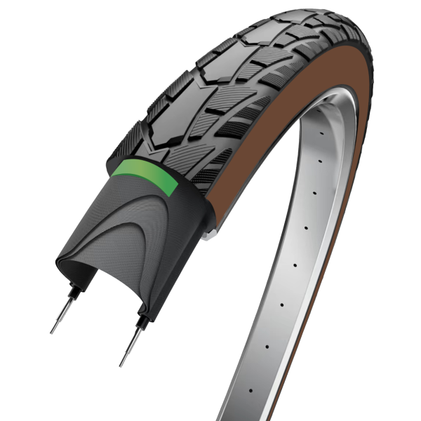 Edge buitenband performance protect 28 x 1.75 47-622 - zwart bruin met reflectie