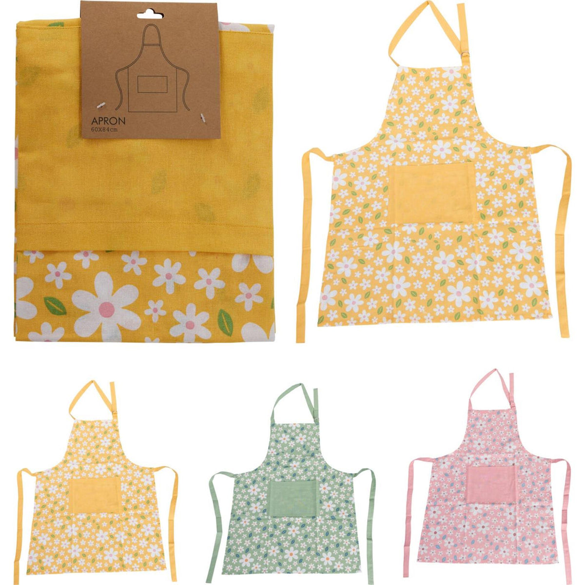 Home styling keukenschort bloemen 84x60cm