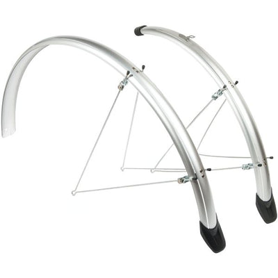 Spatbordset Eurofender Elegance 28 x 46 mm - zilver