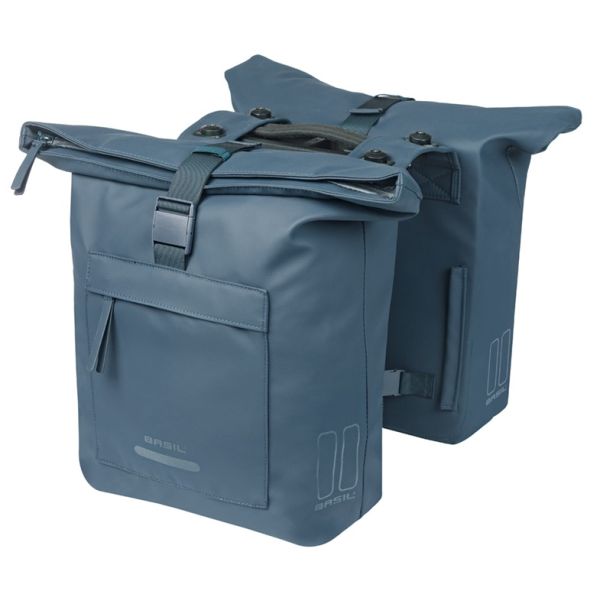Basil b.v. dubbele fietstas basil brooklyn mik 41l 14 x 30 x 37 cm - blauw