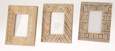 Home styling fotolijst mangohout 21x26cm 3 assorti
