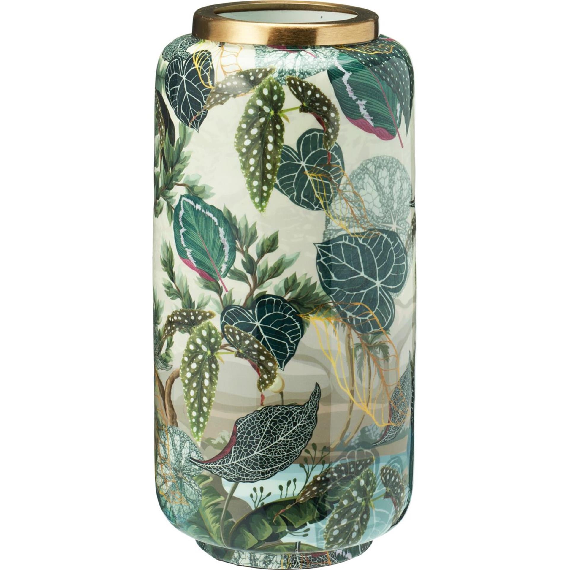 Home styling vaas jungle print 30cm vaas jungle print 30cm metaal