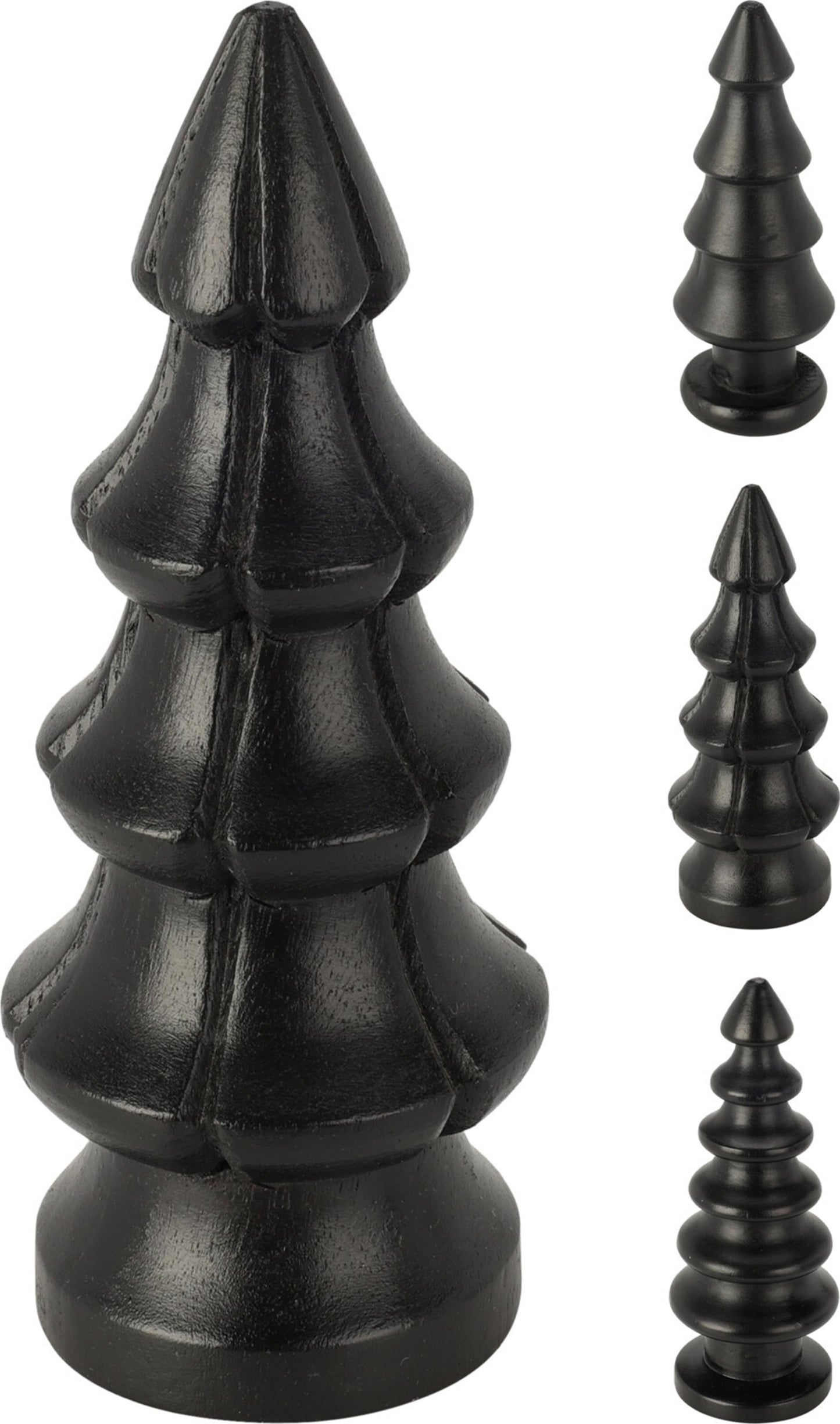 Home styling kerstboom mangohout h15cm zwart