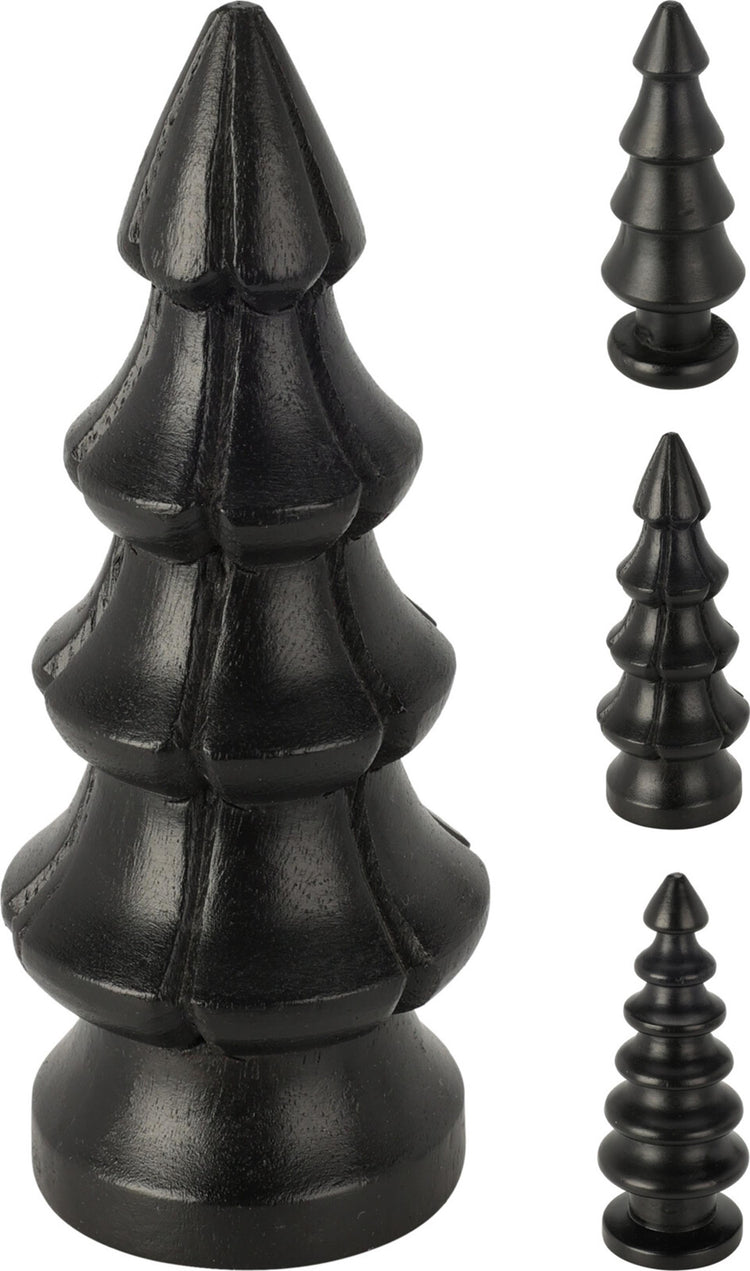 Home styling kerstboom mangohout h15cm zwart