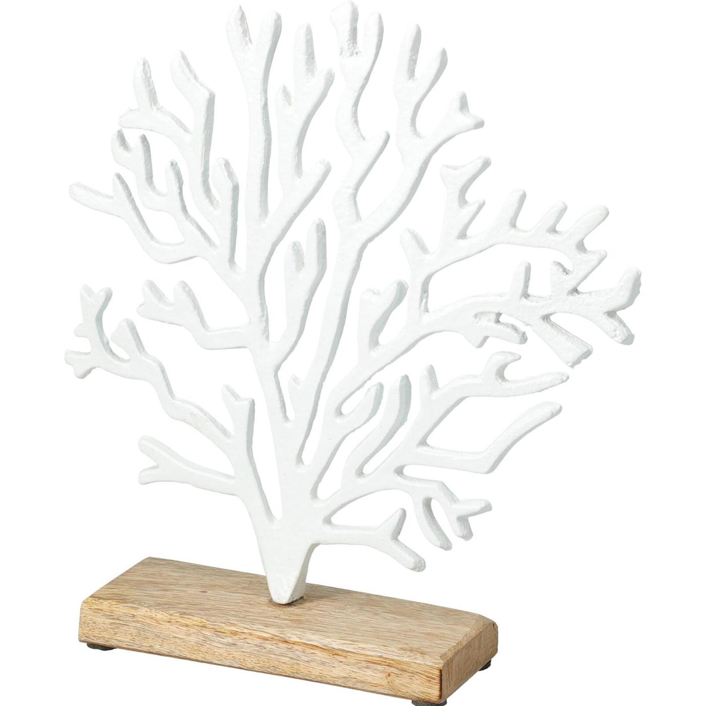 Home styling koraal op voet 24x6x27cm koraal metaal op voet 24x6x27cm