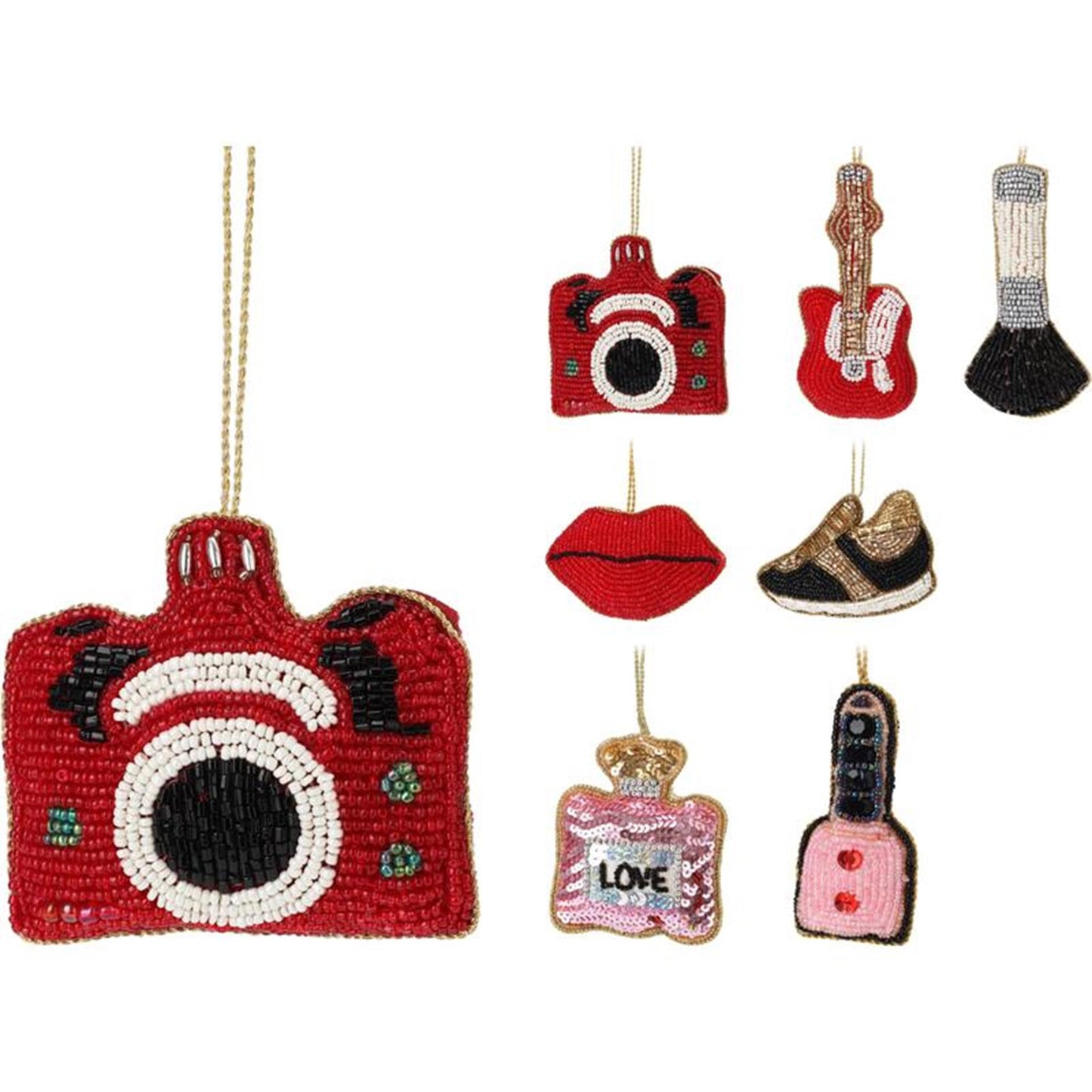 Home styling kersthanger kralen glitter and glamour