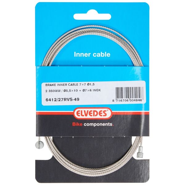 Elvedes Rem binnenkabel 2250mm RVS V-nippel 6412 27RVS-49