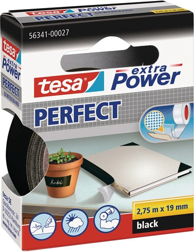 Tesa textieltape extra power perfect zwart