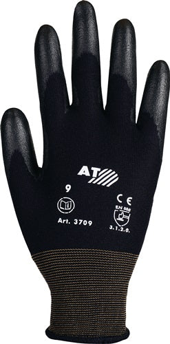 Asatex handschoen | maat 7 zwart | polyamide m. soft-polyurethaan | polyamide m. soft-polyurethaan | 12 paar - 3709 7 3709 7