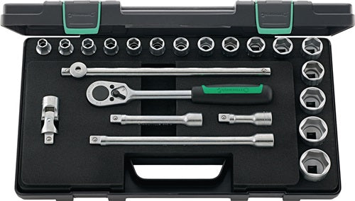 Stahlwille dopsleutelset | 22-delig 1 2 inch | sleutelwijdtes 10-32 mm | aantal tanden 36 6-kant | 1 stuk - 96031448 96031448