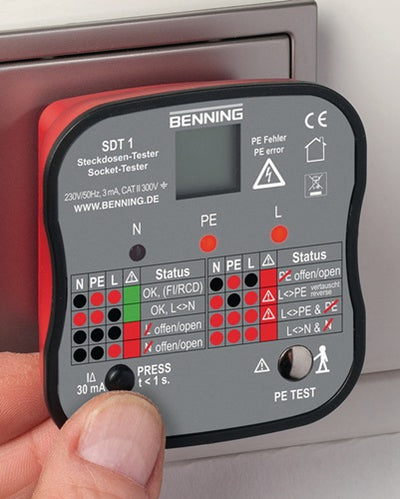 Benning contactdoostester | v. keuring van veiligheidsstopcontacten | 1 stuk - 020053 - 020053