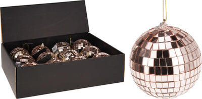 Home styling kerstbal discobal 8cm rose goud