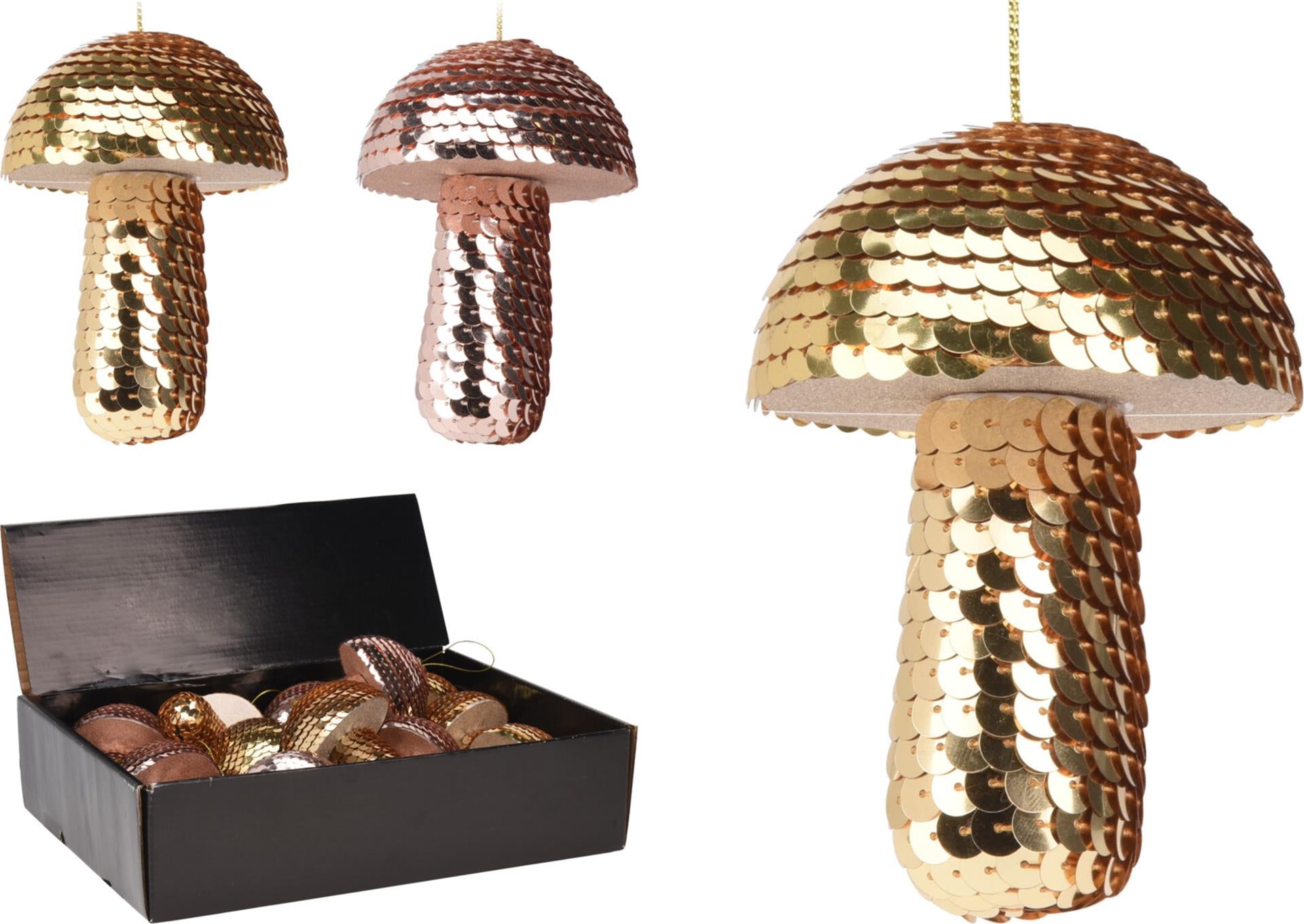 Home styling kersthanger paddenstoel pailletten