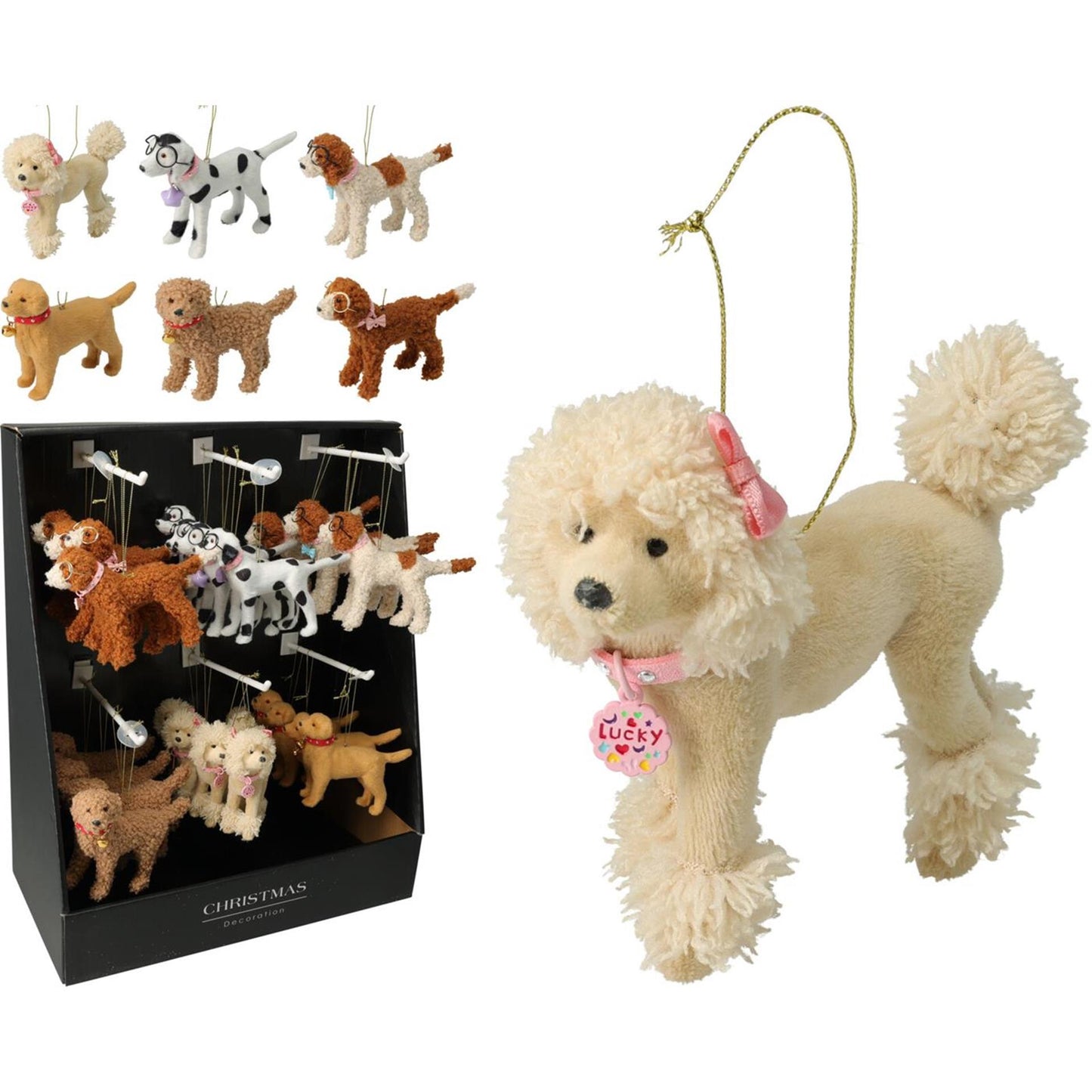 Home styling hangdeco hond 14x3x9cm kunststof