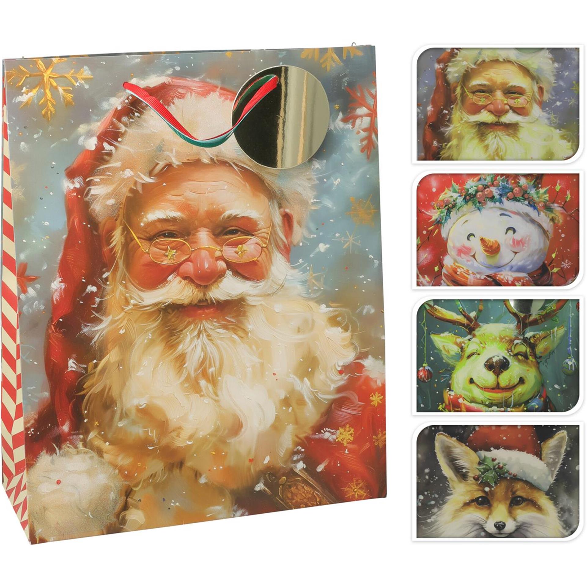 Home styling geschenktas kerst l 4 assorti