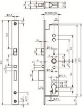 Abloy el260 paniekdeurslot | signalering | zelfvergrendelend | dm40mm | pc92mm | voorplaat rvs 24x300mm rechthoekig | dr 1+2+3+4 - 10013784 - afbeelding 2