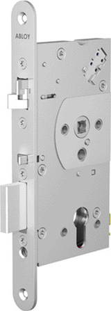 Abloy el560 veiligheidspaniekdeurslot | enkelzijdig krukgestuurd | zelfvergrendelend | skg** | dm80mm | pc72mm | voorplaat rvs 24x235mm afgerond | 12 24v dc | dr 1+2+3+4 - 10013887 - afbeelding 1