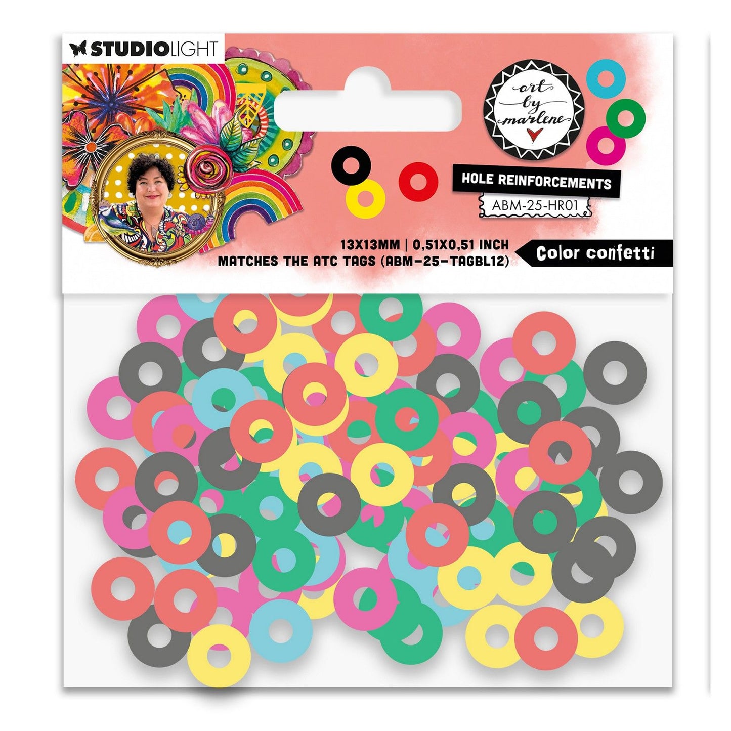 Studio light • art by marlene hole-reinforcements color confetti