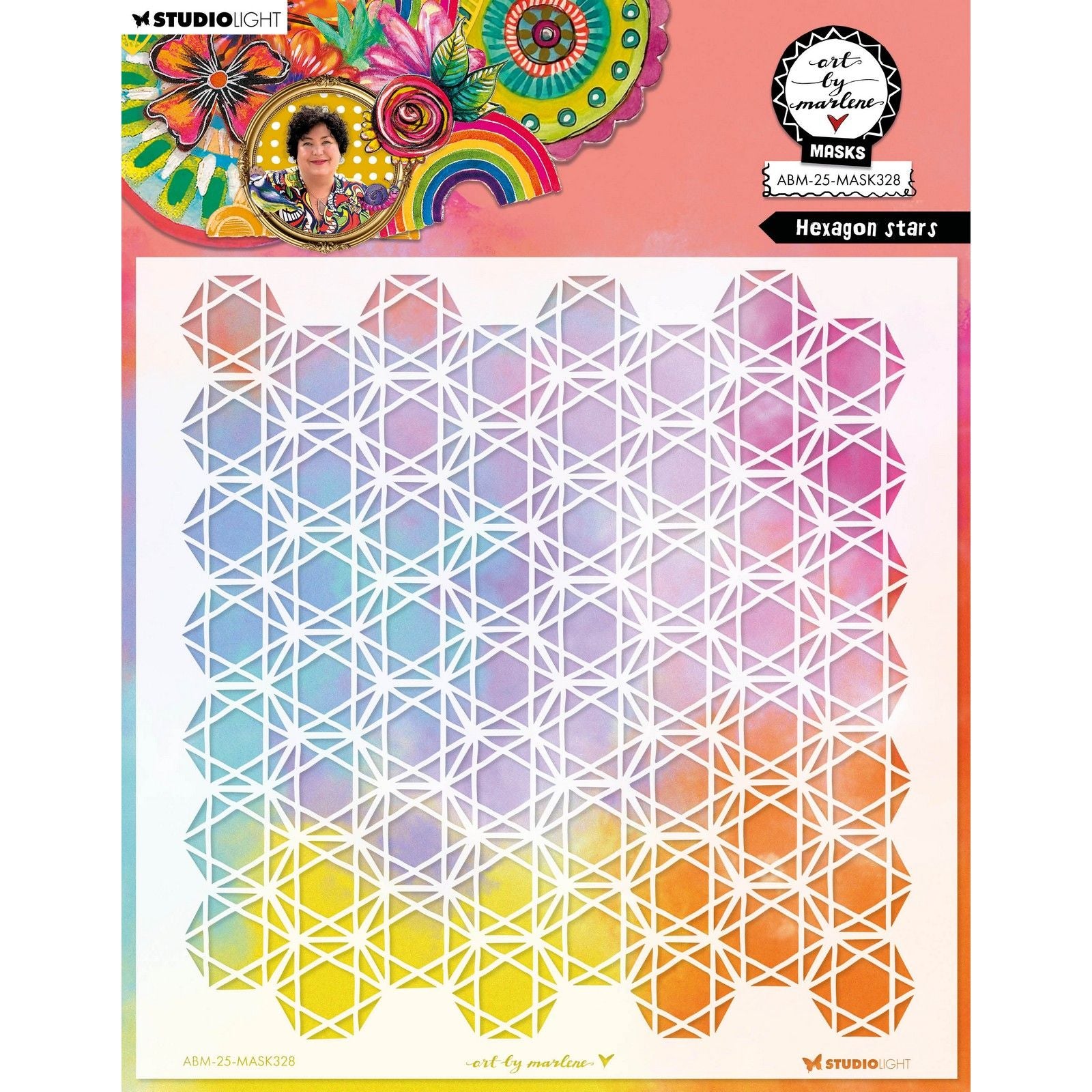 Studio light • art by marlene mask hexagon stars