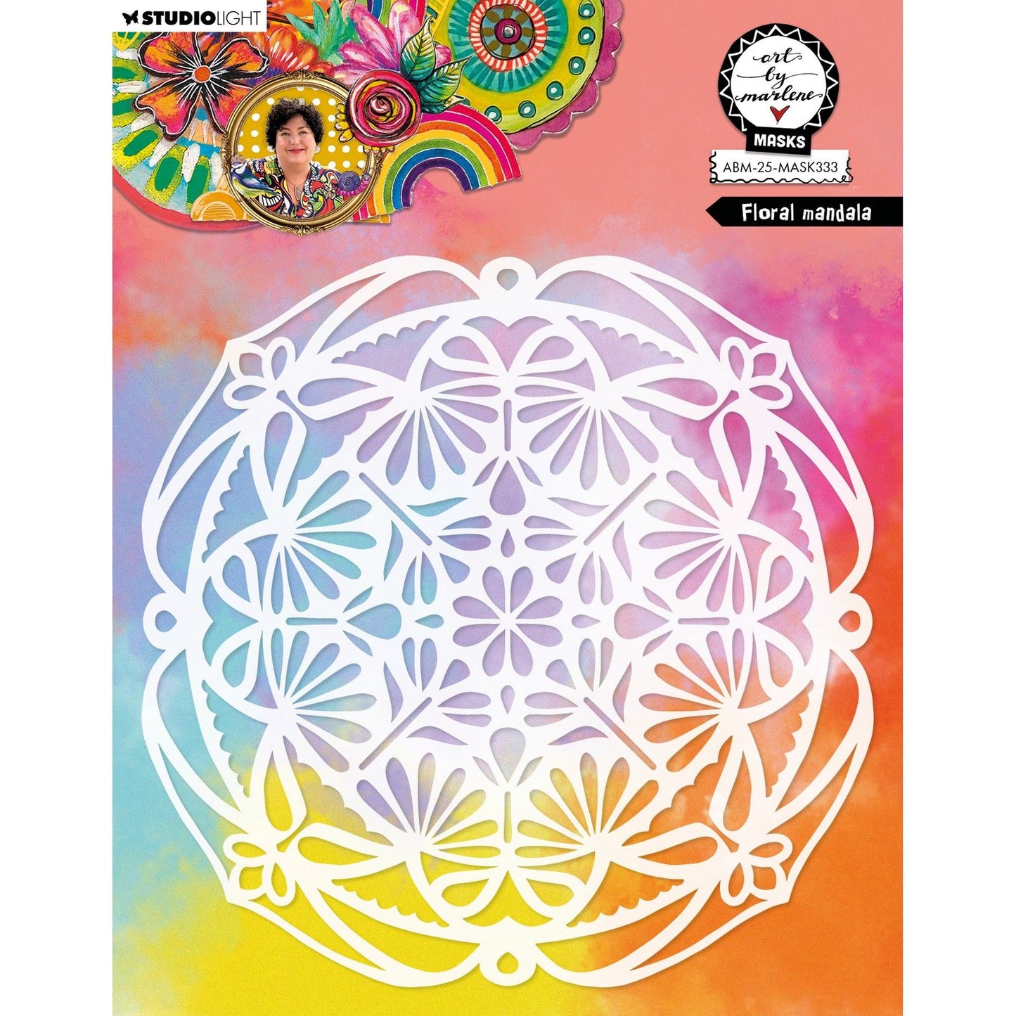 Studio light • art by marlene mask stencil floral mandala