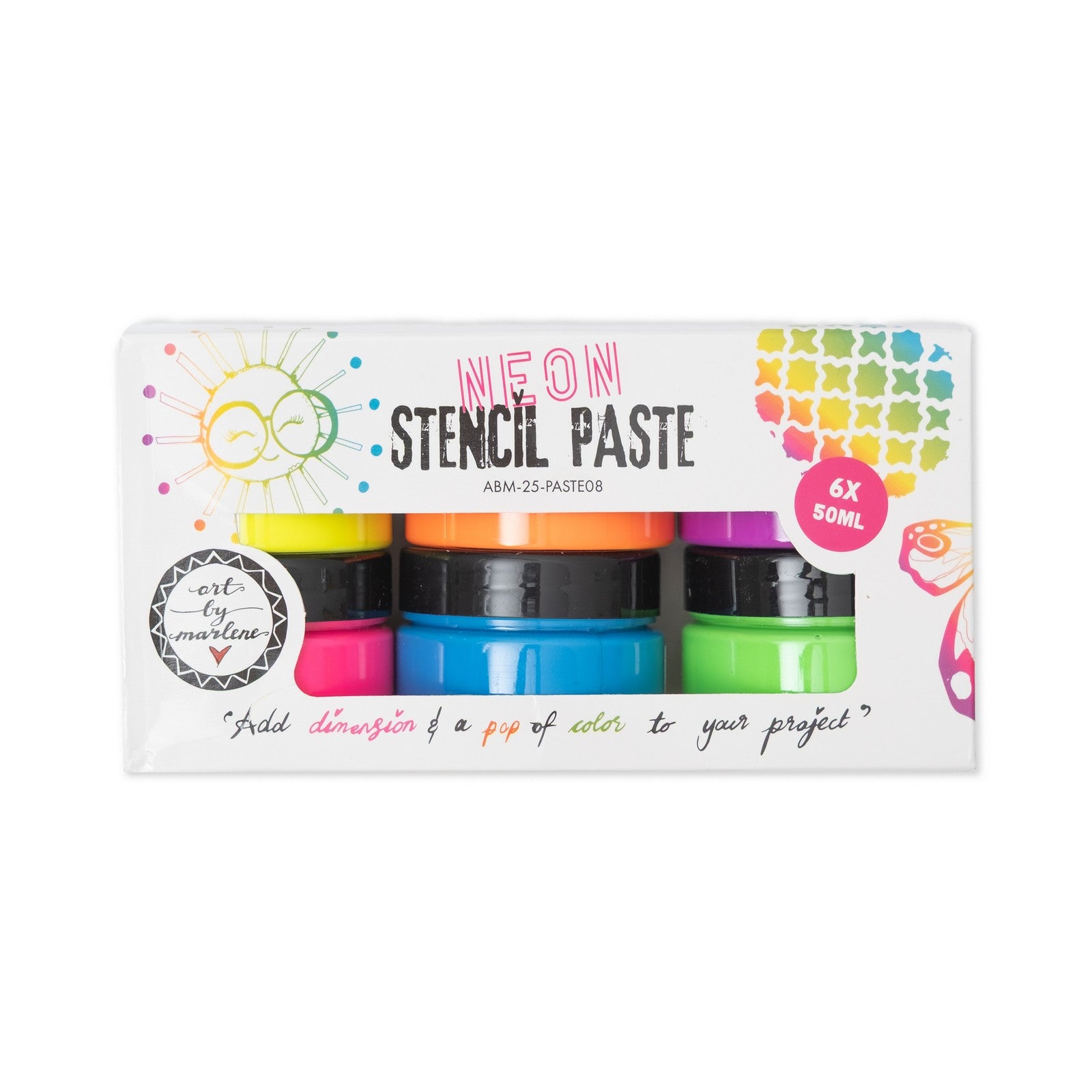 Studio light • art by marlene stencil paste neon colors