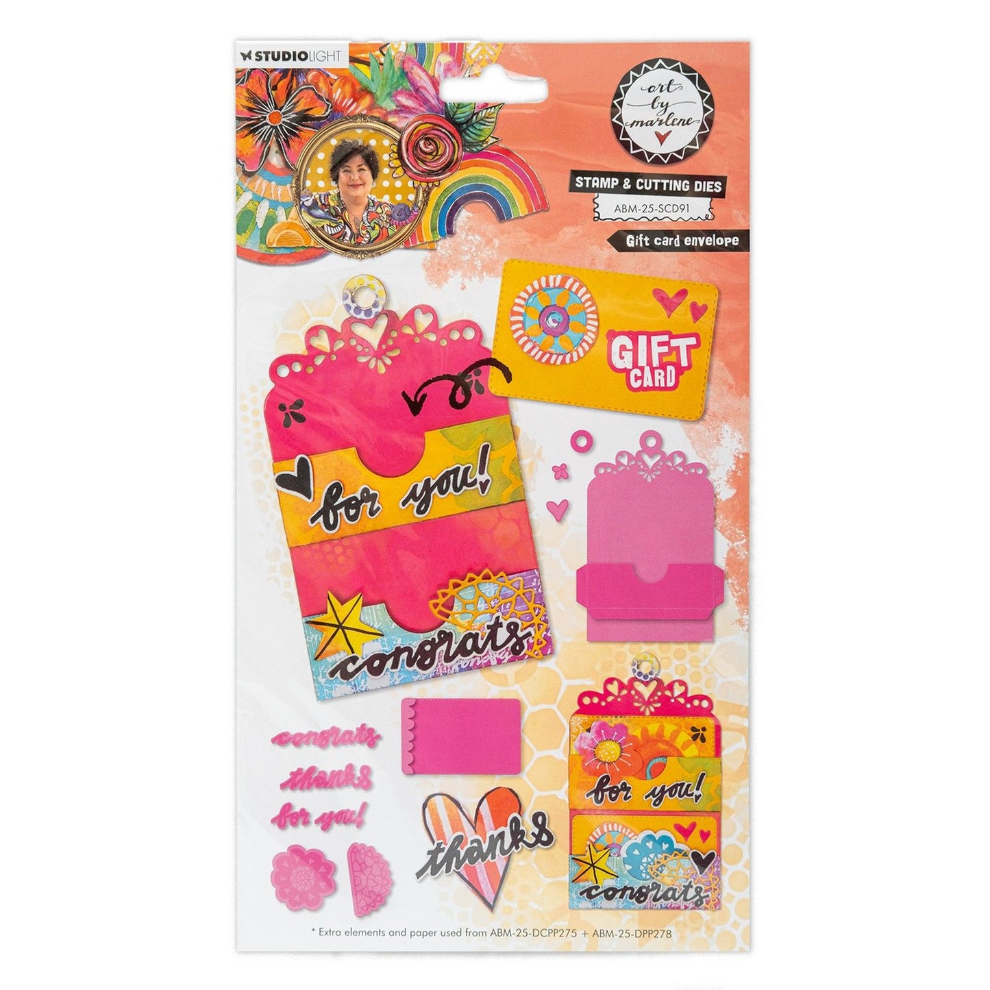 Studio light • art by marlene stamp and cutting dies gift card envelope