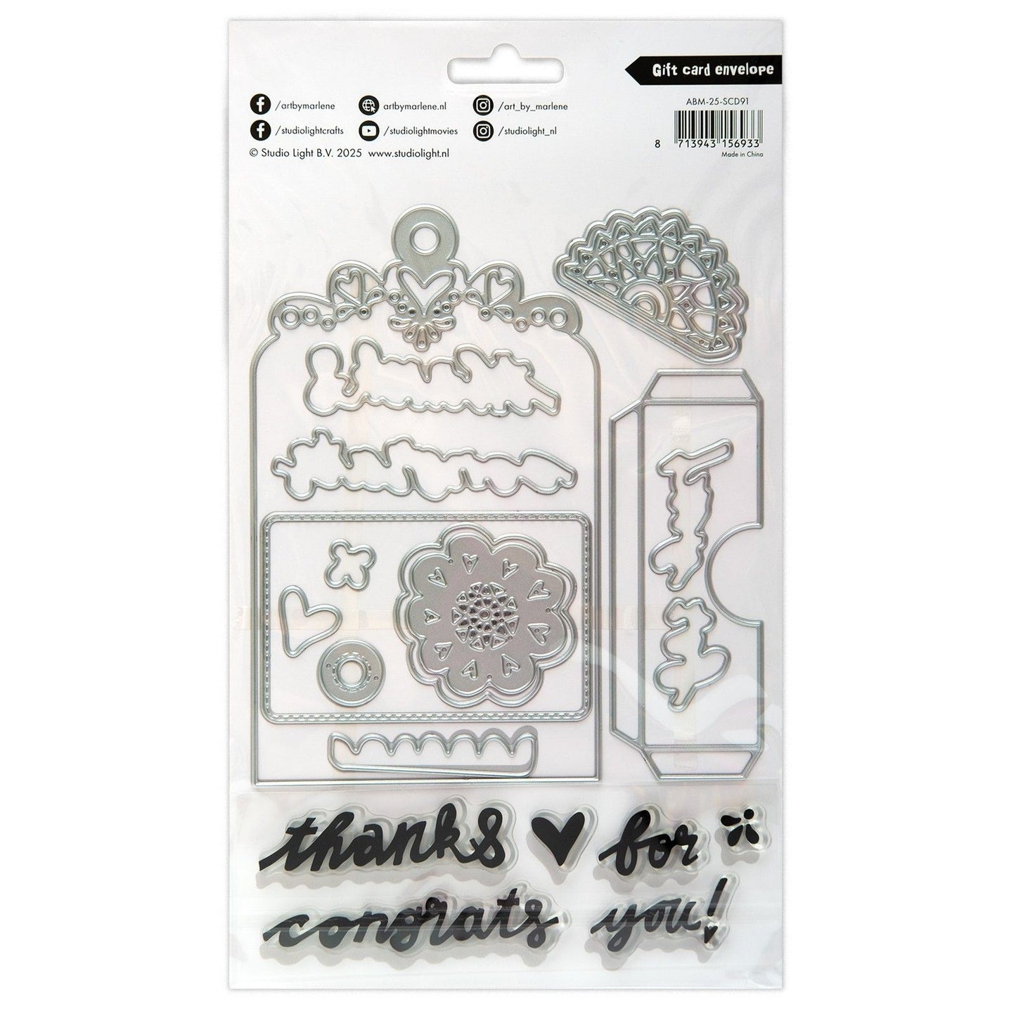 Studio light • art by marlene stamp and cutting dies gift card envelope