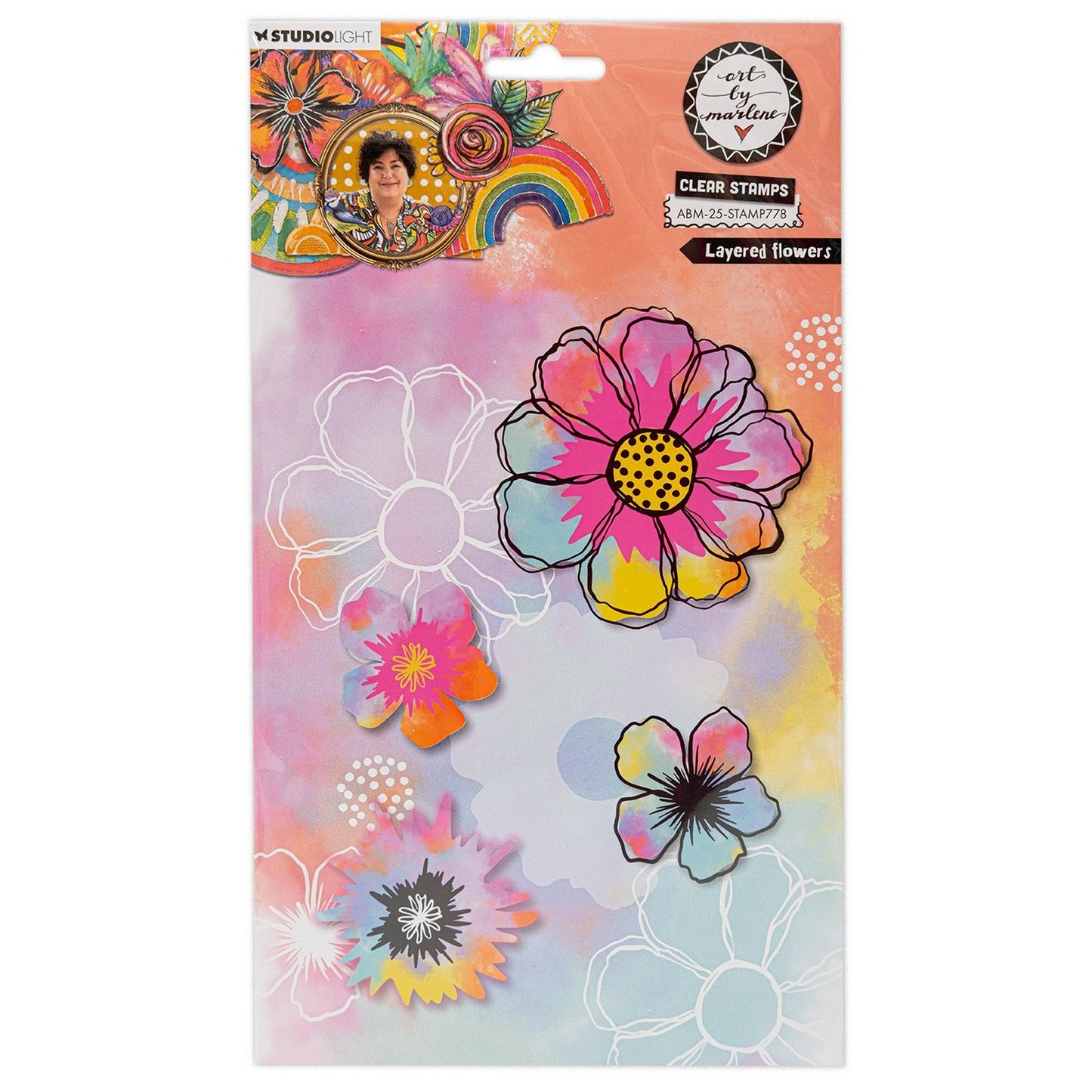 Studio light • art by marlene clear stamp layered flowers