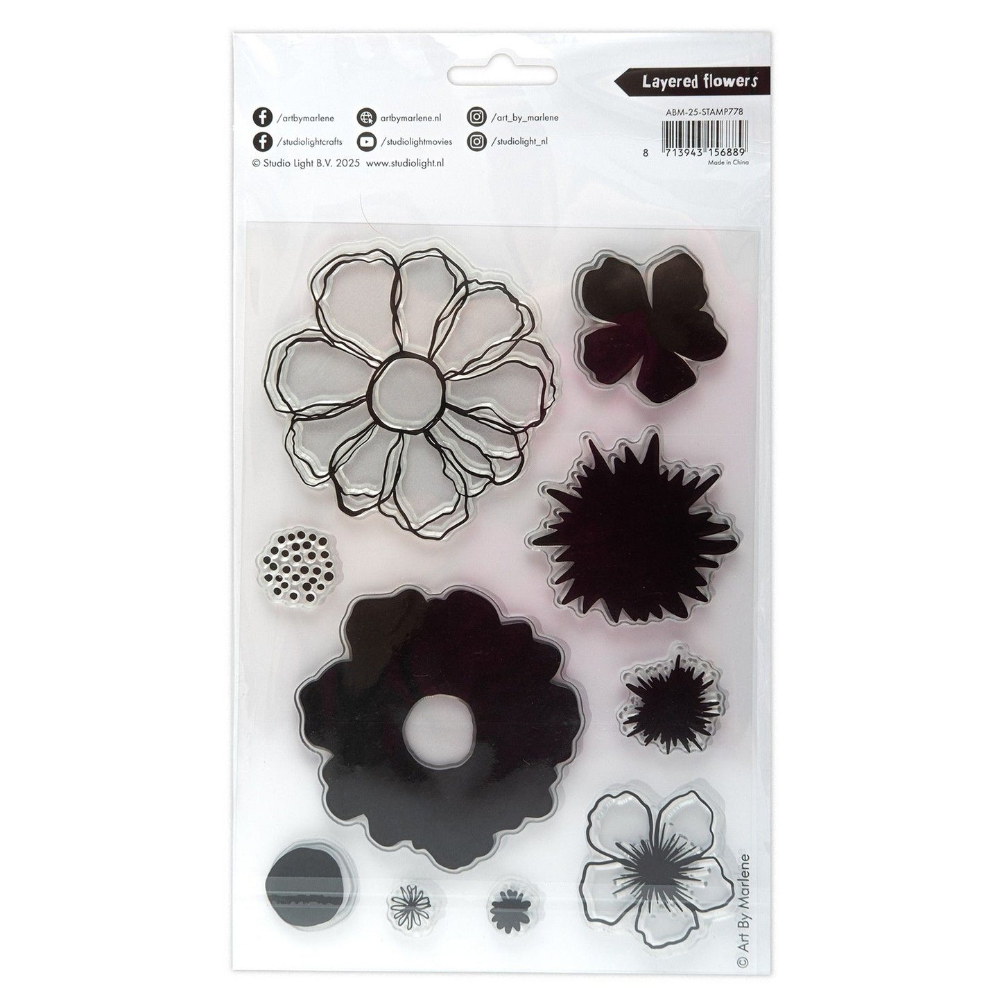Studio light • art by marlene clear stamp layered flowers