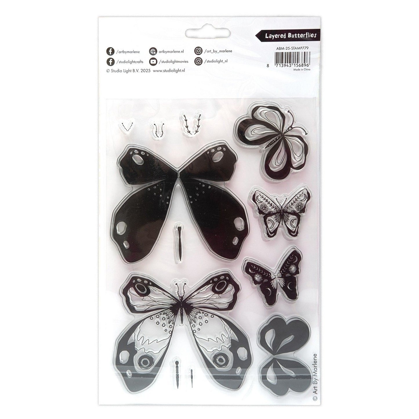 Studio light • art by marlene clear stamp layered butterflies