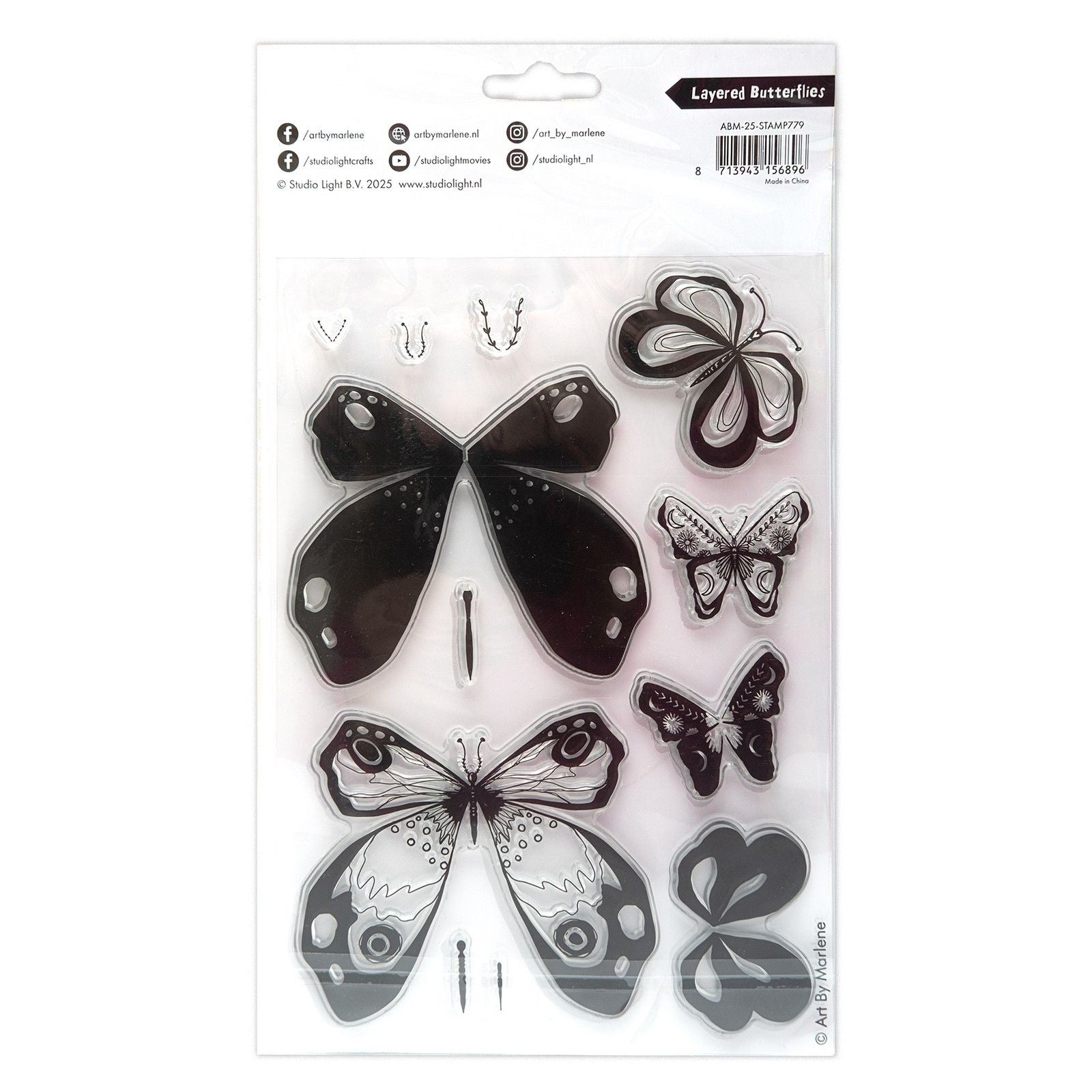 Studio light • art by marlene clear stamp layered butterflies
