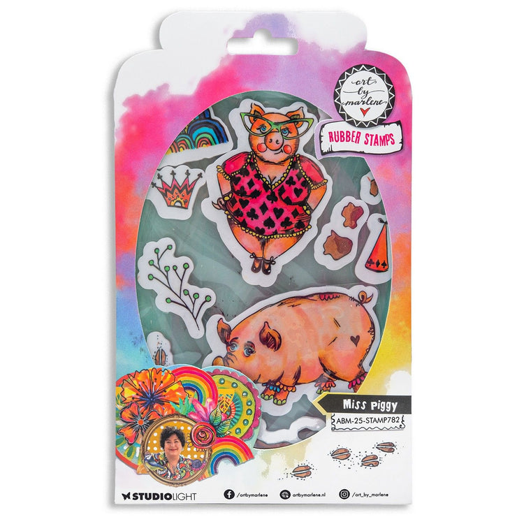 Studio light • art by marlene cling rubber stamp miss piggy