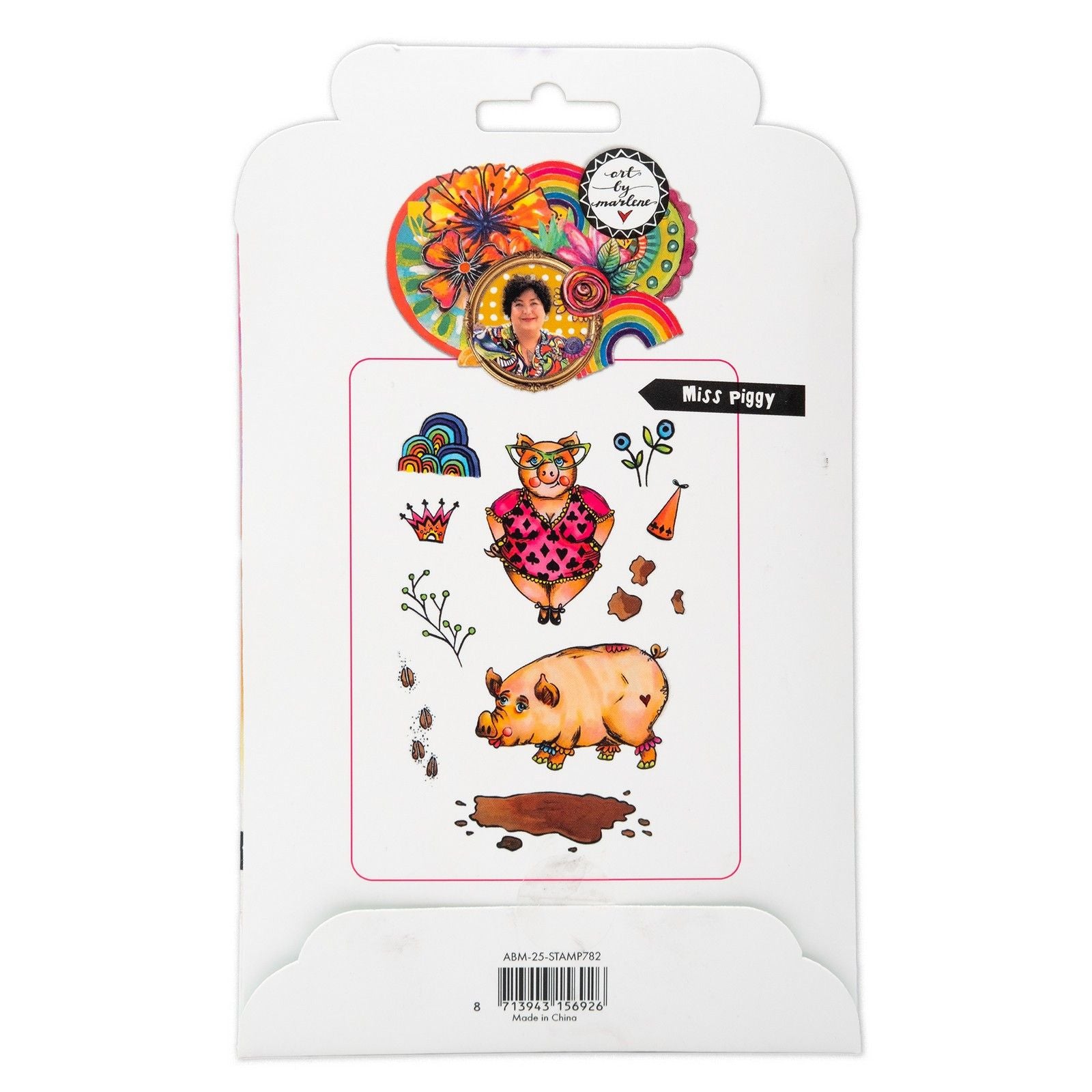 Studio light • art by marlene cling rubber stamp miss piggy
