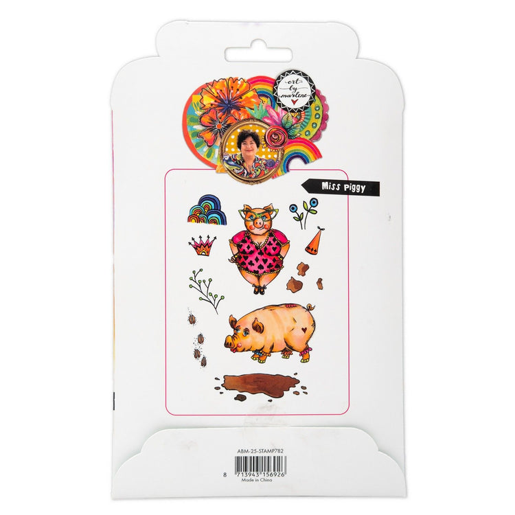 Studio light • art by marlene cling rubber stamp miss piggy