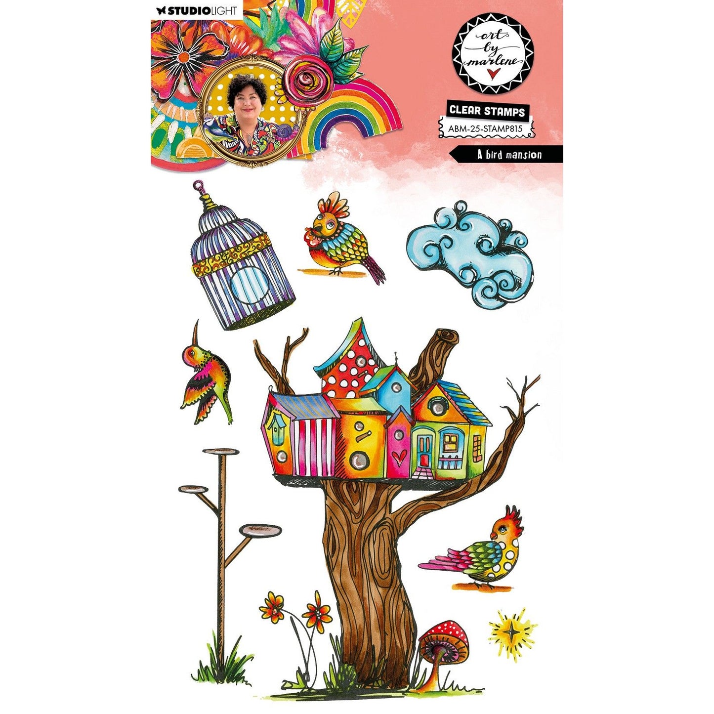 Studio light • art by marlene clear stamp a bird mansion
