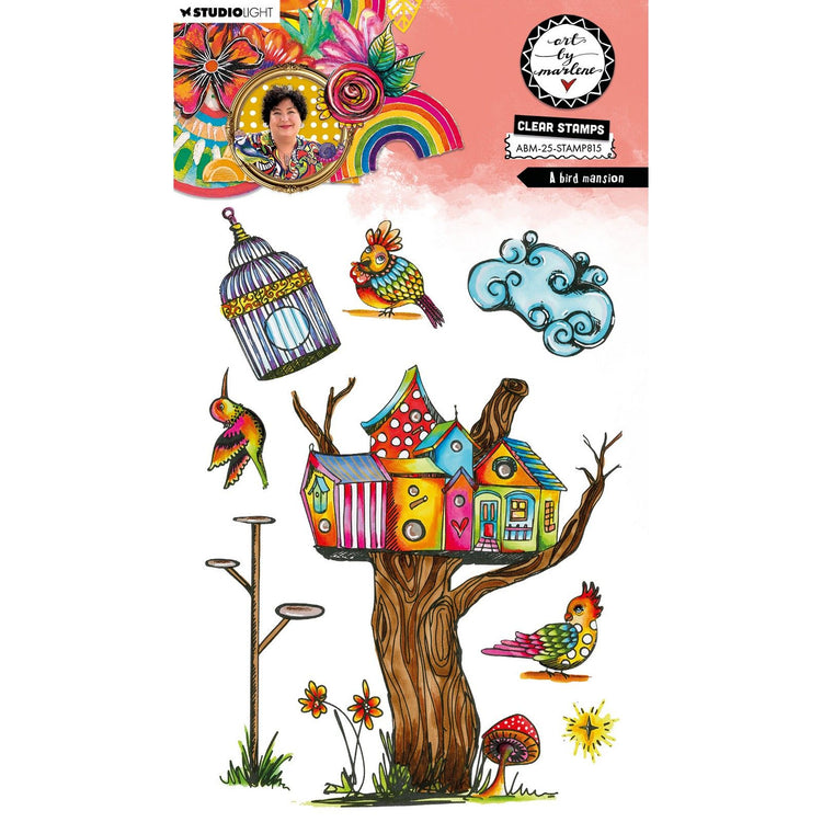 Studio light • art by marlene clear stamp a bird mansion