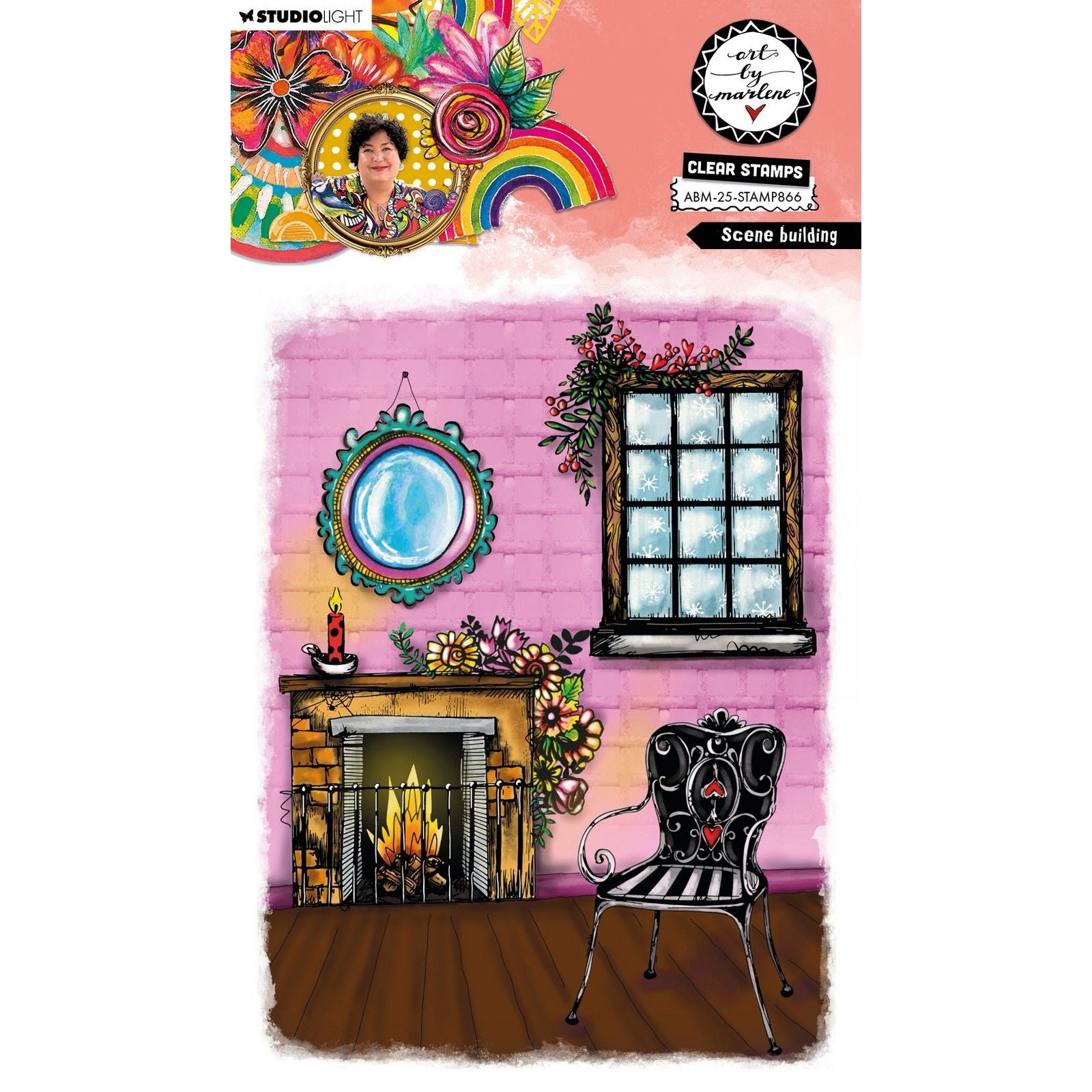 Studio light • art by marlene clear stamp scene building