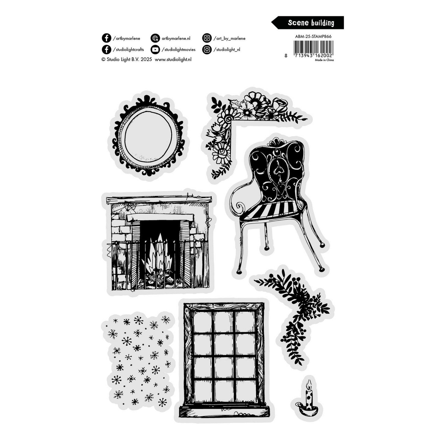 Studio light • art by marlene clear stamp scene building
