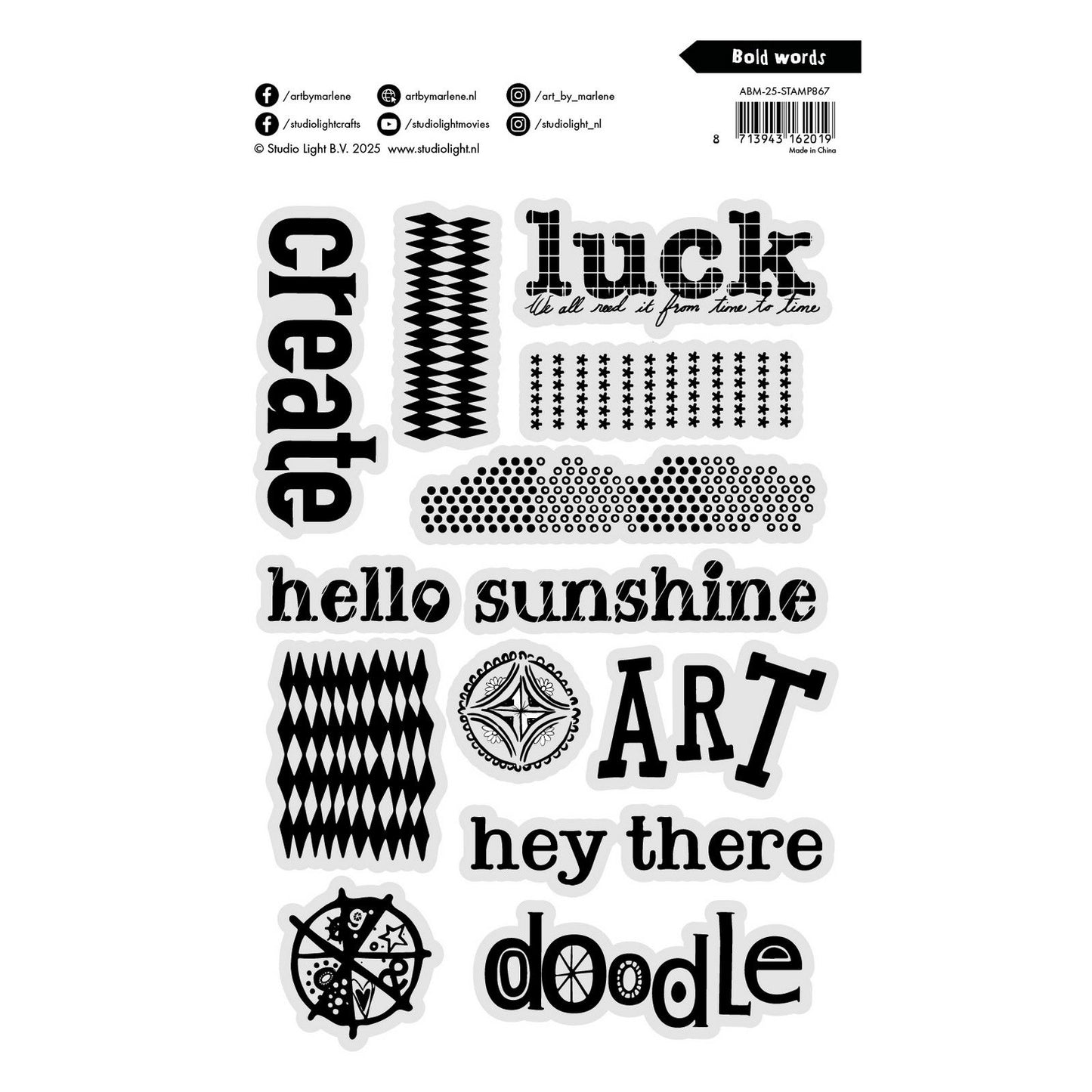 Studio light • art by marlene clear stamp bold words
