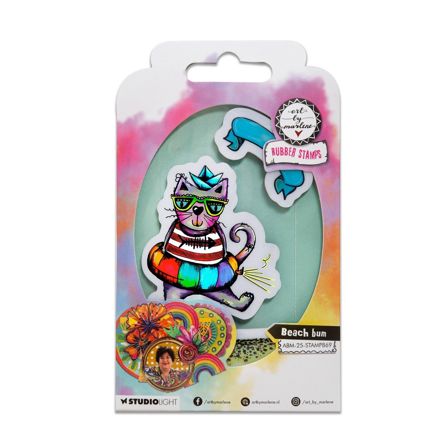 Studio light • art by marlene cling rubber stamp beach bum