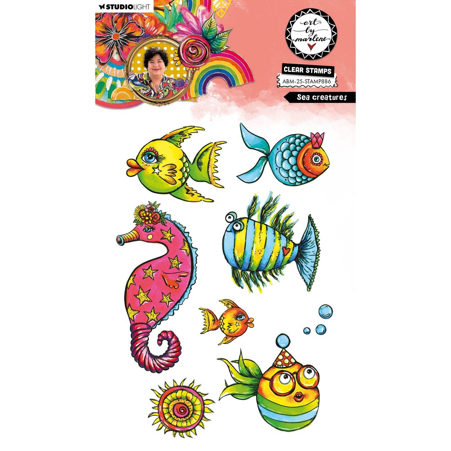 Studio light • art by marlene clear stamp sea creatures